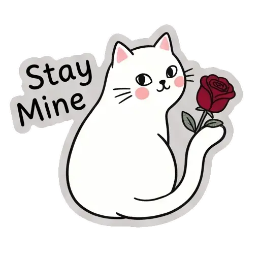 cat, cat lover, romantic, love, cute, WhatsApp stickers, stickers, love message (14)